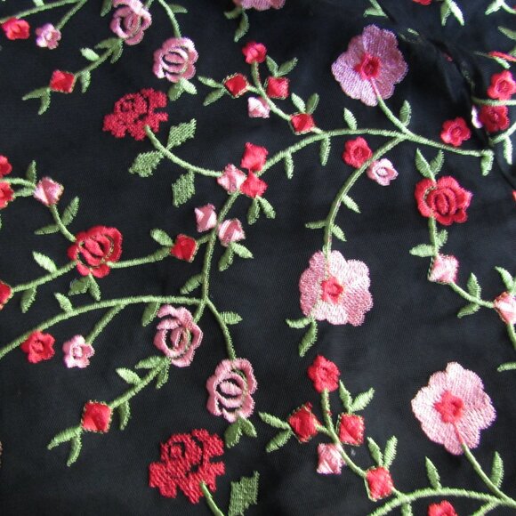 Zunie Embroidery Floral Mesh Dress - Picture 8 of 8